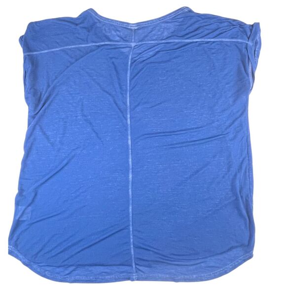 Faded Glory Longline Top XL Blue Airy Sheer Flowy Layering Tee Drapey Knit Shirt - Picture 6 of 13